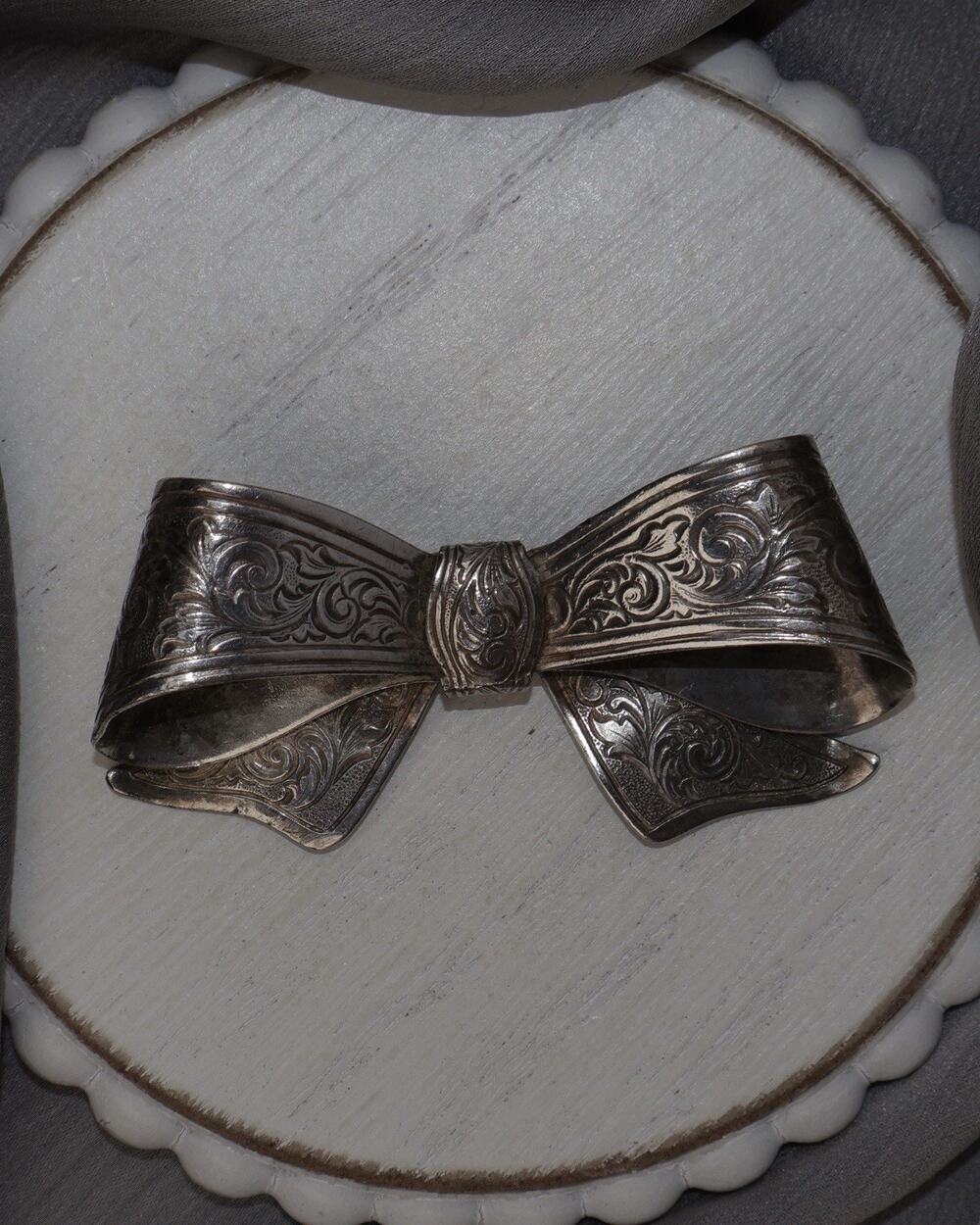 Vintage Sterling Silver Bow Brooch 23G / 1.1in